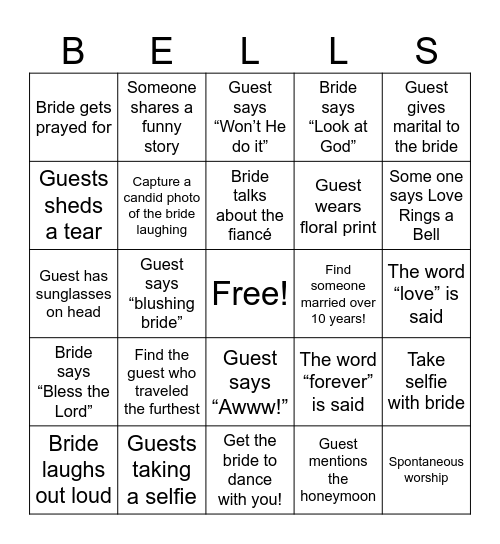 Love Rings a Bell Bingo Card