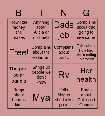 Philly cheesesteak Bingo Card