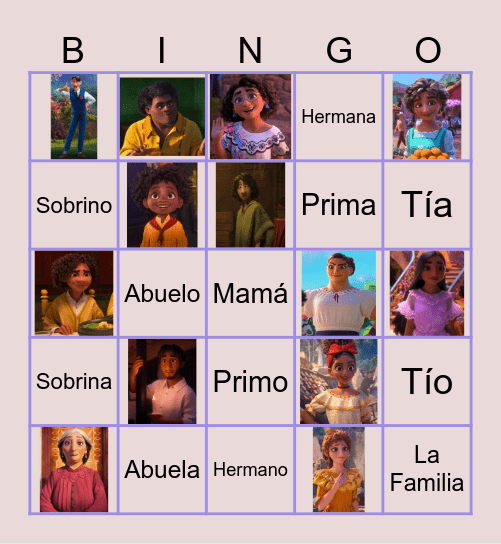 La Familia Madrigal Bingo Card