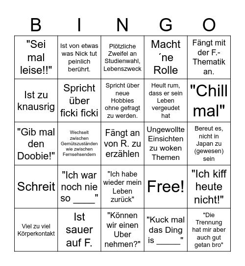 Türken Bingo Card