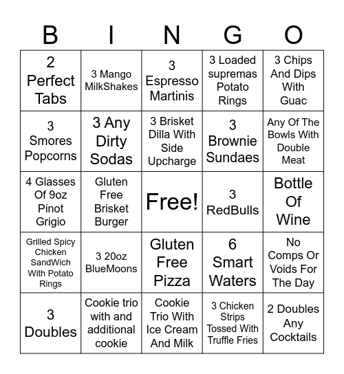 Server Bingo Card