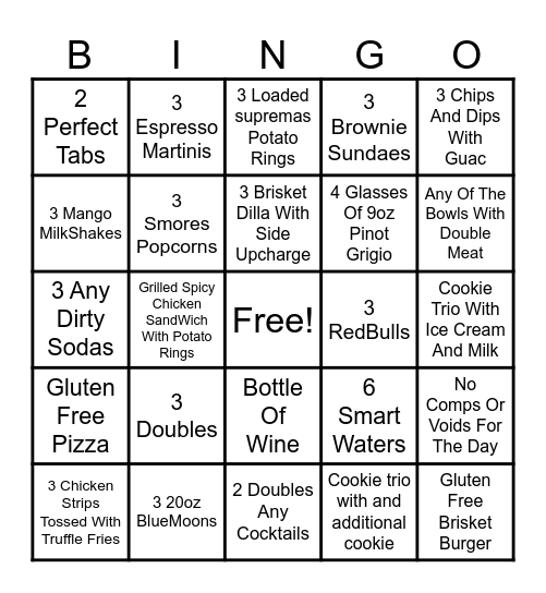 Server Bingo Card