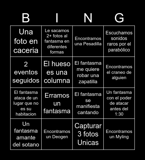 BRANQUI-BINGO Card