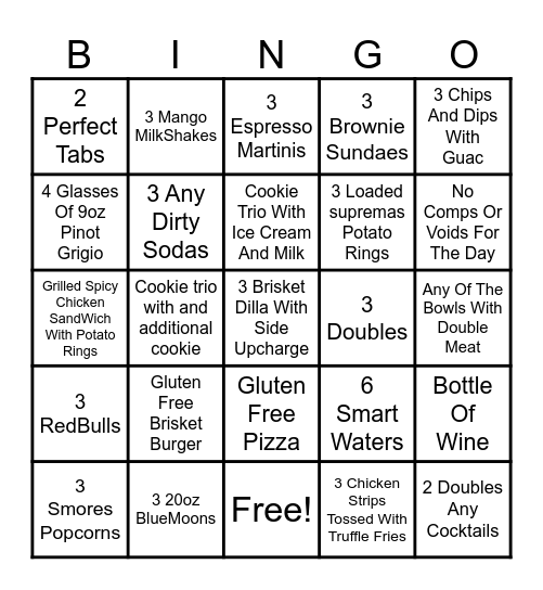 Server Bingo Card