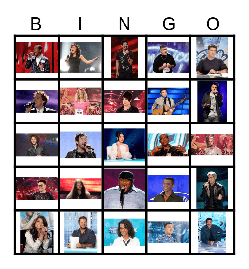 AMERICAN IDOL Bingo Card