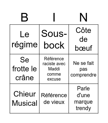 Bingo Mathieu Bingo Card