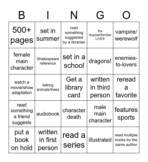 TBR Bingo Card