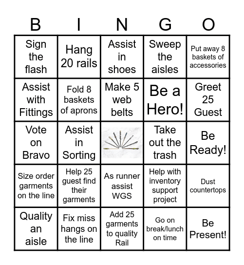 Wardrobe Bingo Card