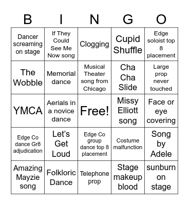 Edge Nationals Bingo Card