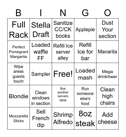 Server Bingo Card
