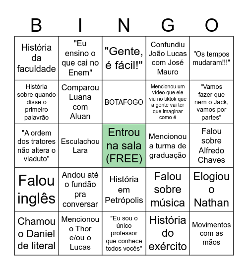 Bingo de clichês do Olda Bingo Card