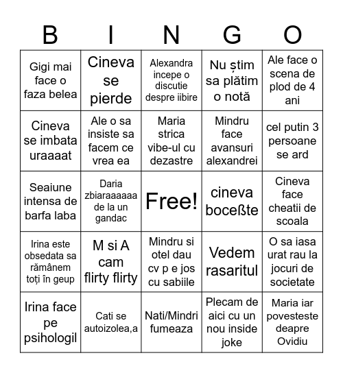 Constangeles Bingo Card