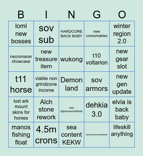 BDO heidel ball 2025 Bingo Card