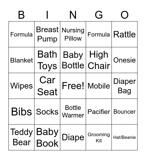 Baby Sirles Bingo Card