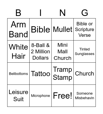 Baby Billy Party Bus Bingo Card