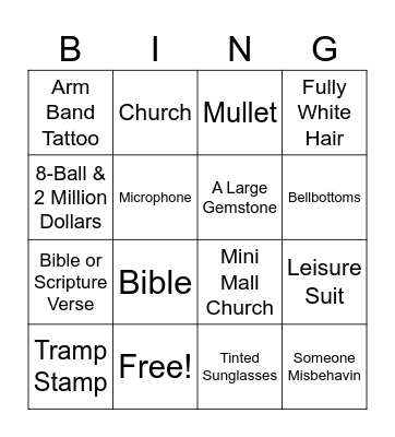 Baby Billy Party Bus Bingo Card