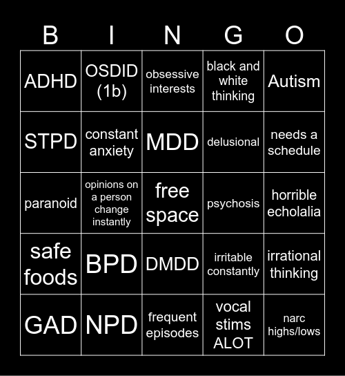 jonney bingo Card