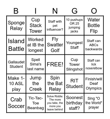 WILDERNESS ADVENTURE Bingo Card