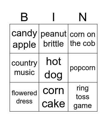 June party Bingo Card
