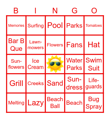 Lena’s Summer Bingo Card