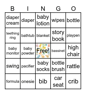 Baby Bingo Card