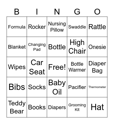 Baby Sirles Bingo Card