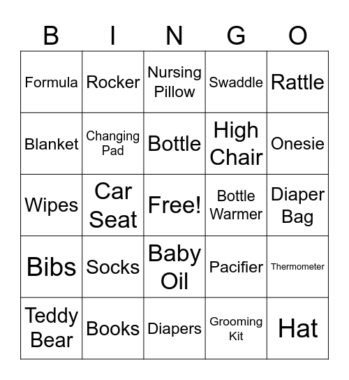 Baby Sirles Bingo Card