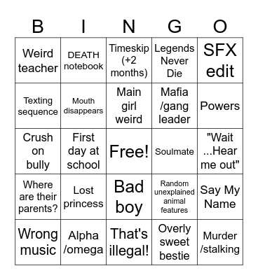 Gacha Life Bingo Card