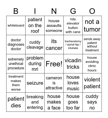 House Bingo Card
