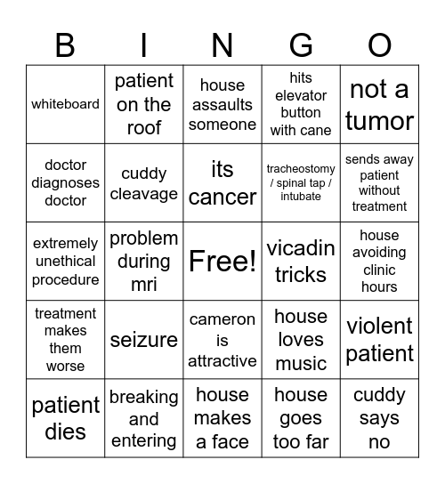 House Bingo Card