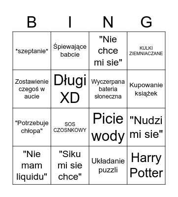 Bingo Liliany Bingo Card