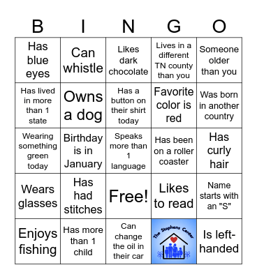 Family Mingle Bingo Card