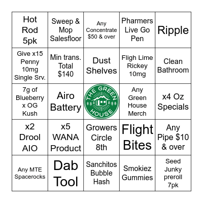 JULY GREENGO Bingo Card