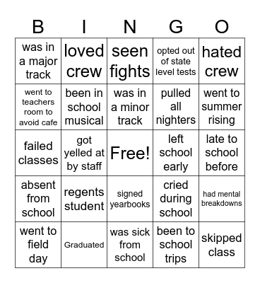 IS2 Bingo Card