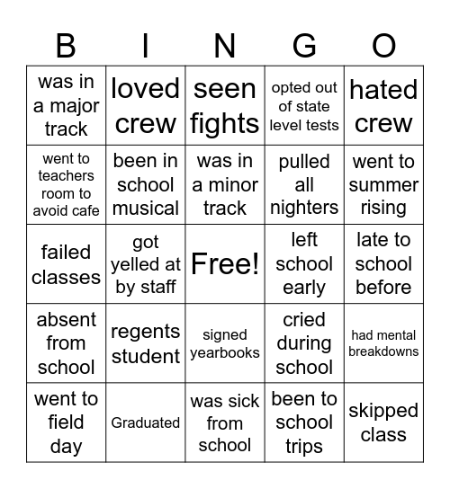 IS2 Bingo Card