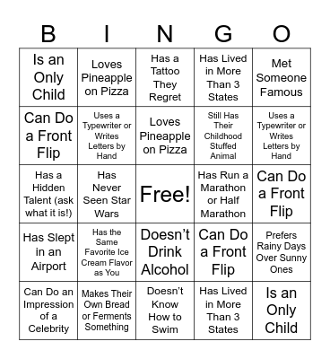 . Bingo Card