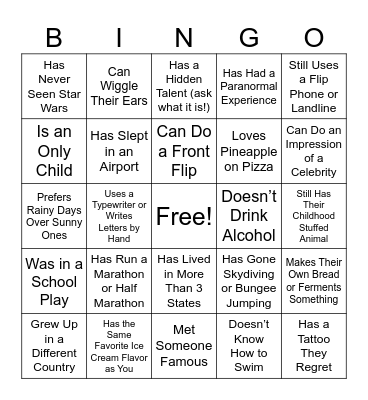 . Bingo Card
