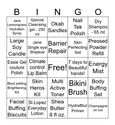 Remedy Facial Bar & Spa Bingo Card