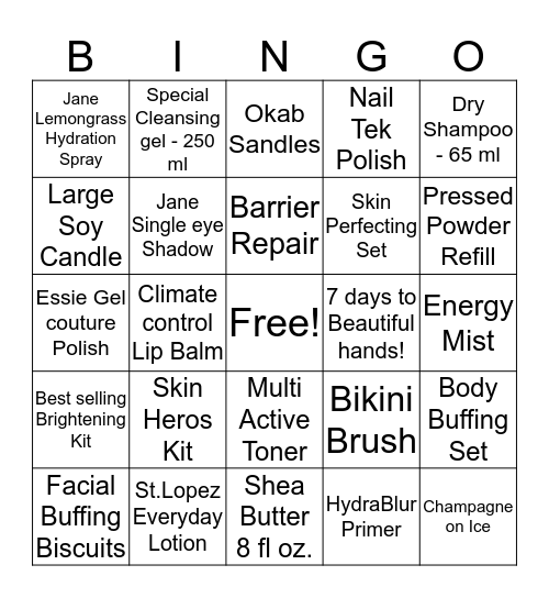 Remedy Facial Bar & Spa Bingo Card