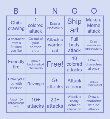 Art fight bingo Card