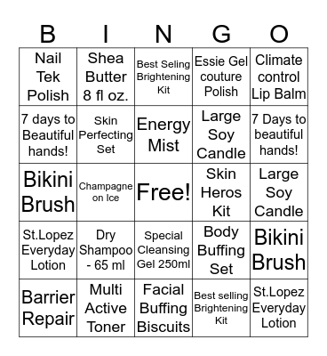 Remedy Facial Bar & Spa Bingo Card