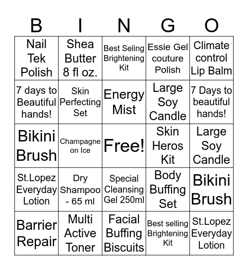 Remedy Facial Bar & Spa Bingo Card