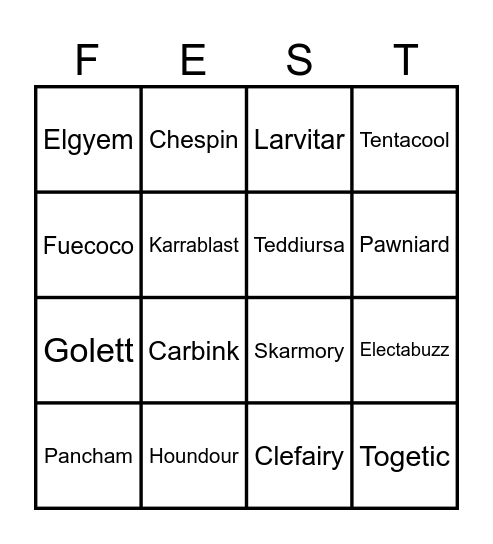 Pokemon Go Fest 2025 Bingo Card