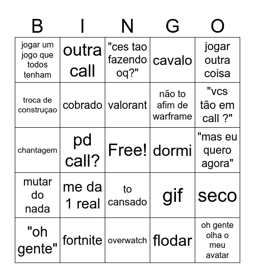 Binguino Bingo Card