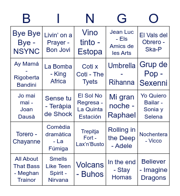 Bingo Musical ALMATÀ 2025 Bingo Card