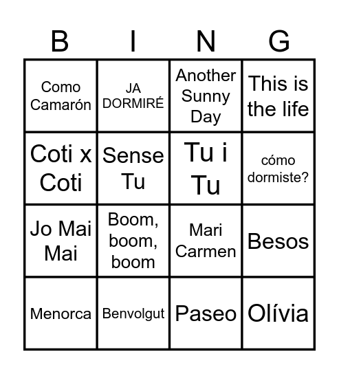 VINT-I-POCS Bingo Card