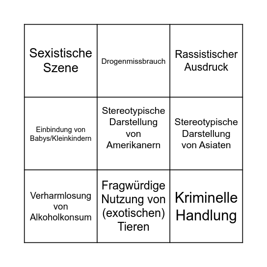 Bullshitbingo Hangover Bingo Card