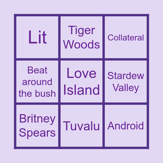 Get Someone Else To Say it Bingo Card