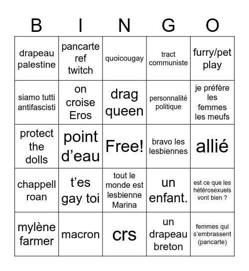 bingo pride Bingo Card