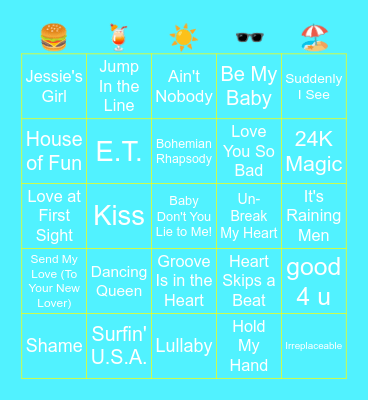 Summer Bingo! Bingo Card